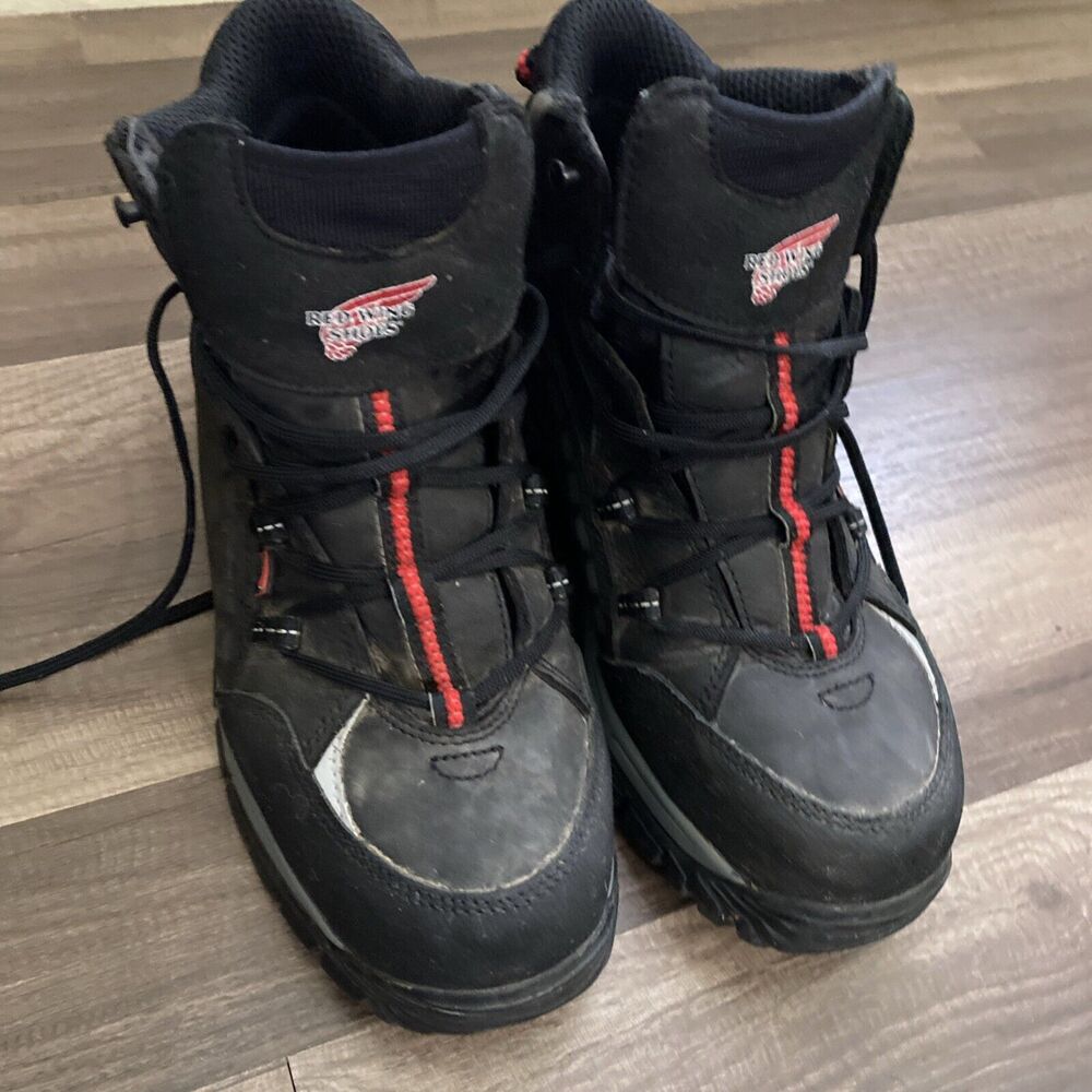 Red Wing Flexforce Men Size 9.5 Aluminum Safety Toe Hiker Boot Black 6671
